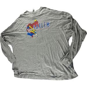 Platinum Fubu Mens Gray Harlem Globetrotters Shirt Size 3XL Long Sleeve Cotton
